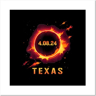 Solar Eclipse 4.08.24 Texas Totality Event 2024 Posters and Art